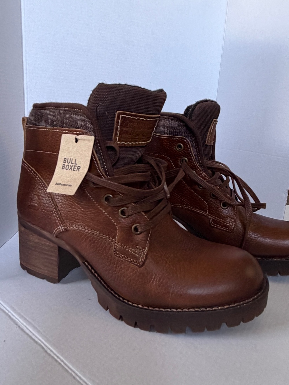 Women's Brown Leather Lace-Up Boot